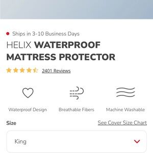 Helix Waterproof Mattress Protector - White